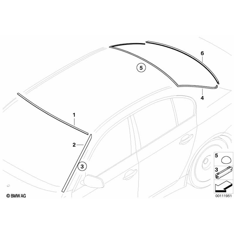 BMW X1 Rear Bottom Window Cover Seal Glazing Sealing Gasket