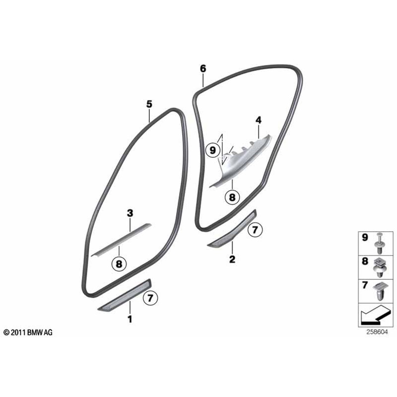 BMW 4 Series Front Right Driver Side OS Offside Door Sealing Seal
