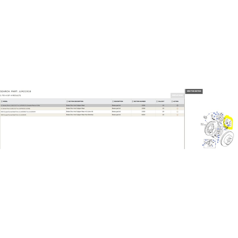 Jaguar Genuine Rear Brake Pads XJ8 and XK8 – See description for specific application