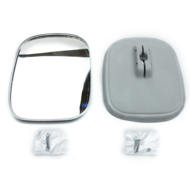 Mirror Head / Grey – Curved Glass / Flat Glass Mirror Pair – FJ40, FJ45, BJ 1976-1984