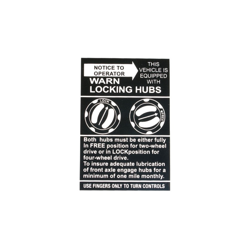 WARN Locking Hub – Decal – FJ40 – FJ45 – BJ – 1958-1984