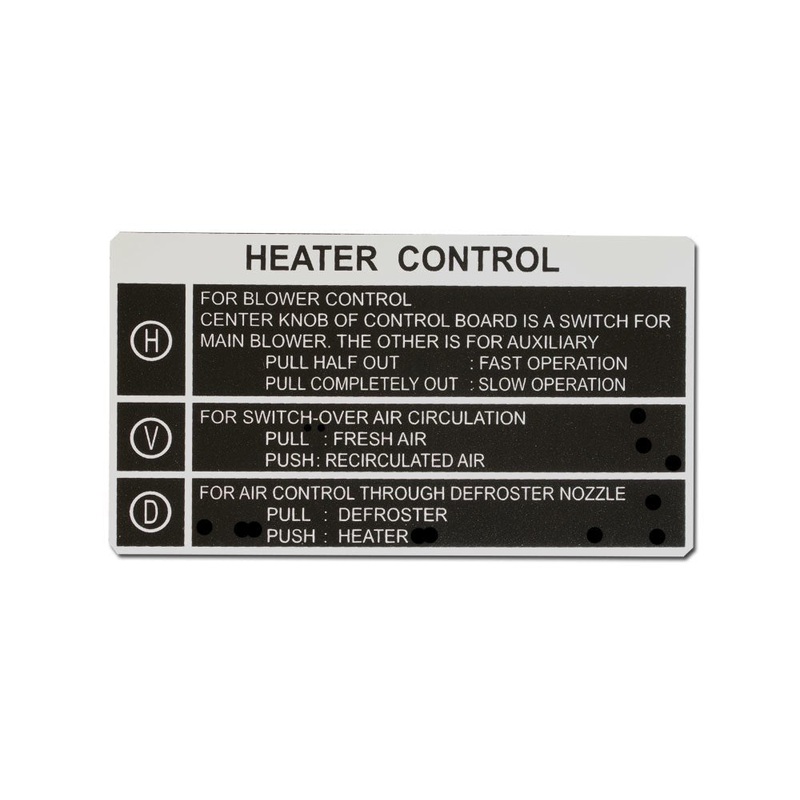 Heater Control – Decal – FJ40 – FJ45 – 1963-1967