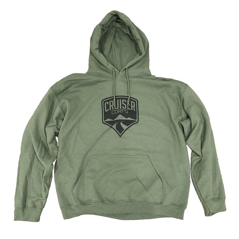 Cruiser Corps Hoodie – Military Green, With Black Logo – FJ40, FJ45, FJ55, FJ60, FJ62, FJ80, FJ Cruiser, BJ 1958-2021
