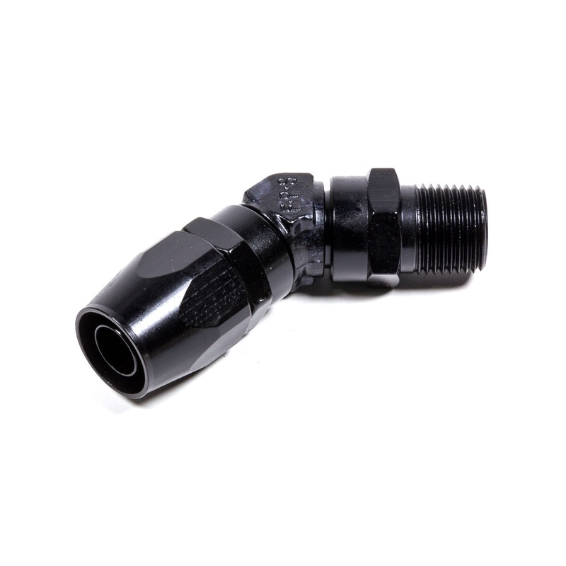 Fragola #10 45-Degree  x 1/2 MPT Hose End Black 194510-BL
