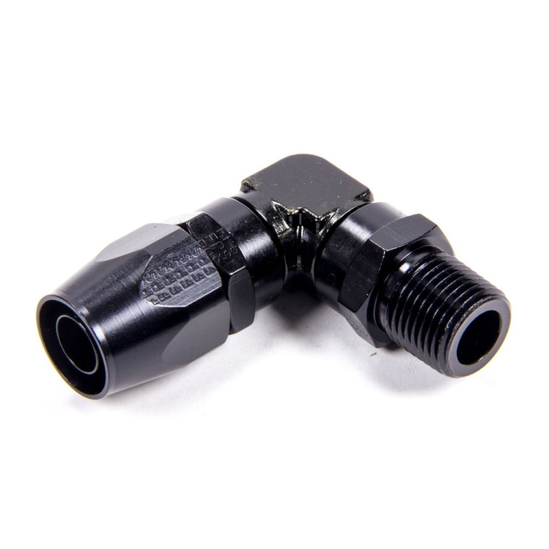 Fragola #10 90 Degr Hose End to 3/8 MPT Black 199011-BL