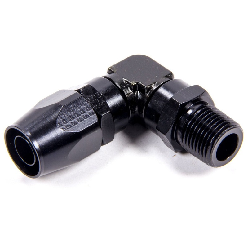Fragola Hose Fitting #10 90-Degree to 1/2 MPT Black 199010-BL