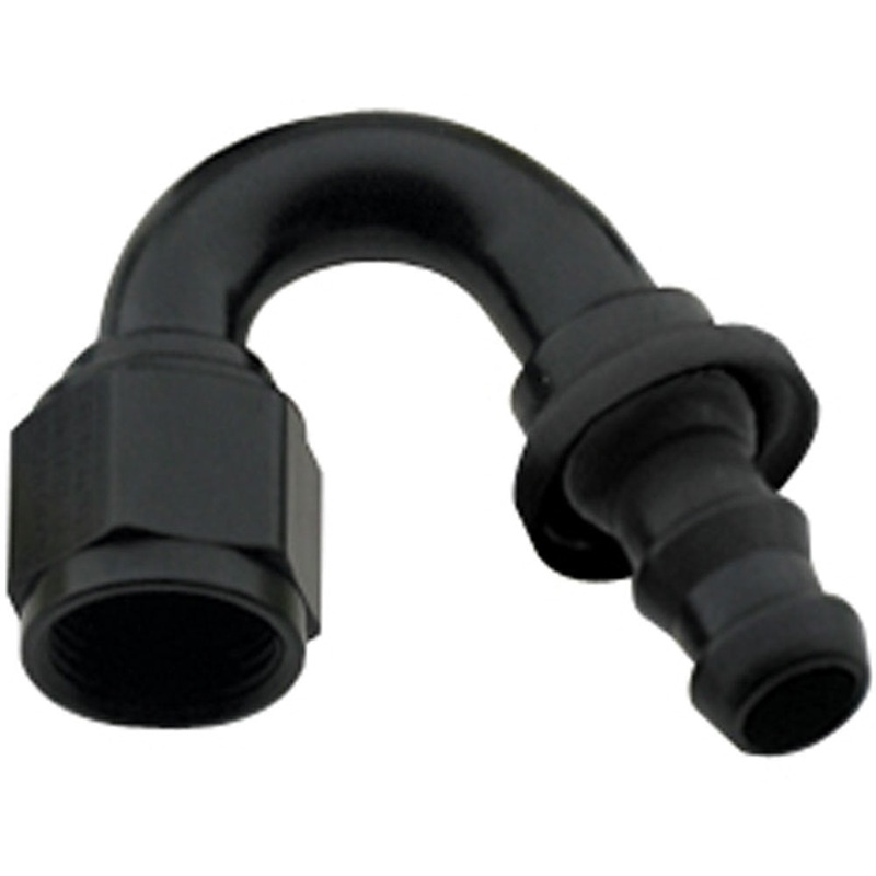 Fragola Hose Fitting #12 150-Degree Push Lock Black 215012-BL