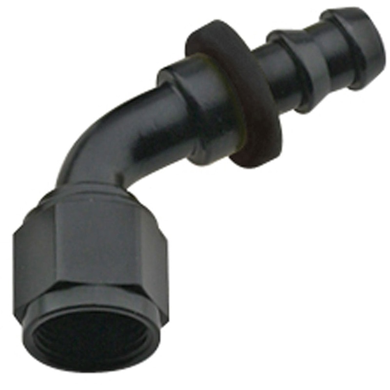 Fragola Hose Fitting #16 60-Degree Push Lock Black 206016-BL