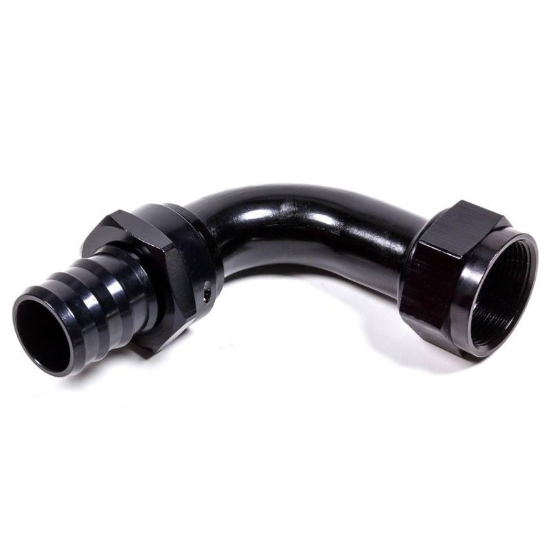Fragola Hose Fitting #20 90-Degree Push Lock Black 209020-BL