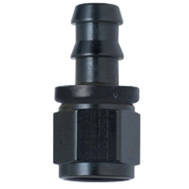 Fragola Hose Fitting #4 Straight Push Lock Black 200104-BL