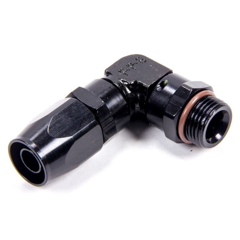 Fragola Hose Fitting  #8 90-Degree to 3/4-16 Male ORB Black 189008-BL