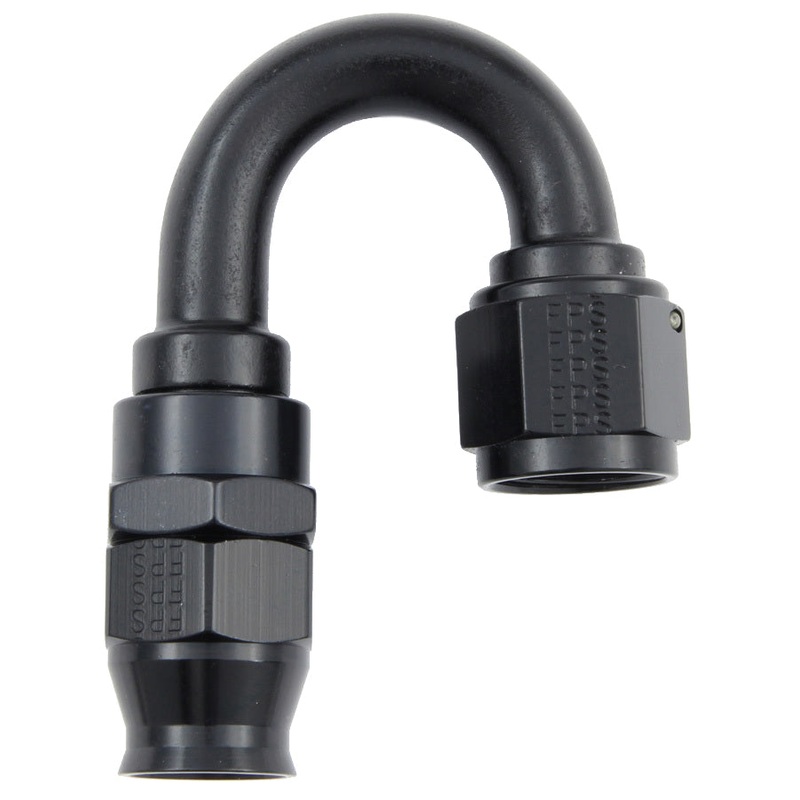 Fragola Hose Fitting #6 180-Degree PTFE Black 681806-BL