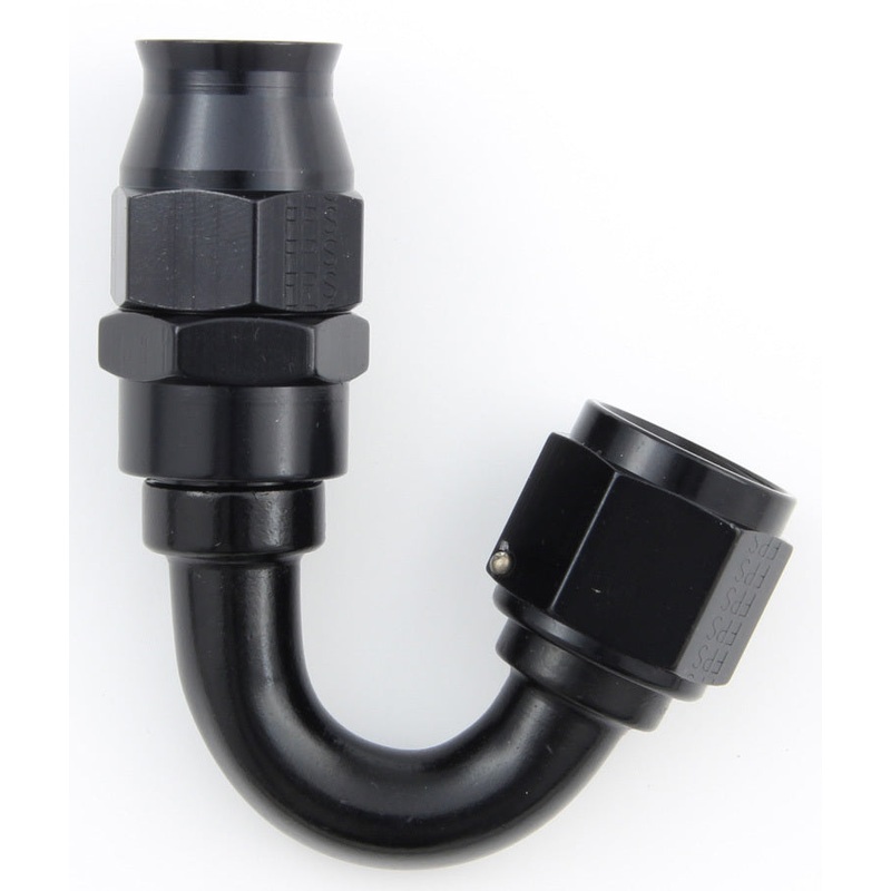 Fragola Hose Fitting #8 150-Degree PTFE Black 681508-BL