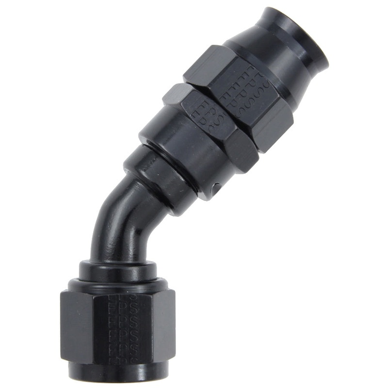 Fragola Hose Fitting #8 45-Degree PTFE Black 684508-BL