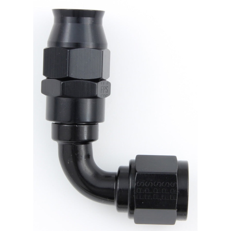 Fragola Hose Fitting #10 90-Degree PTFE Black 689010-BL