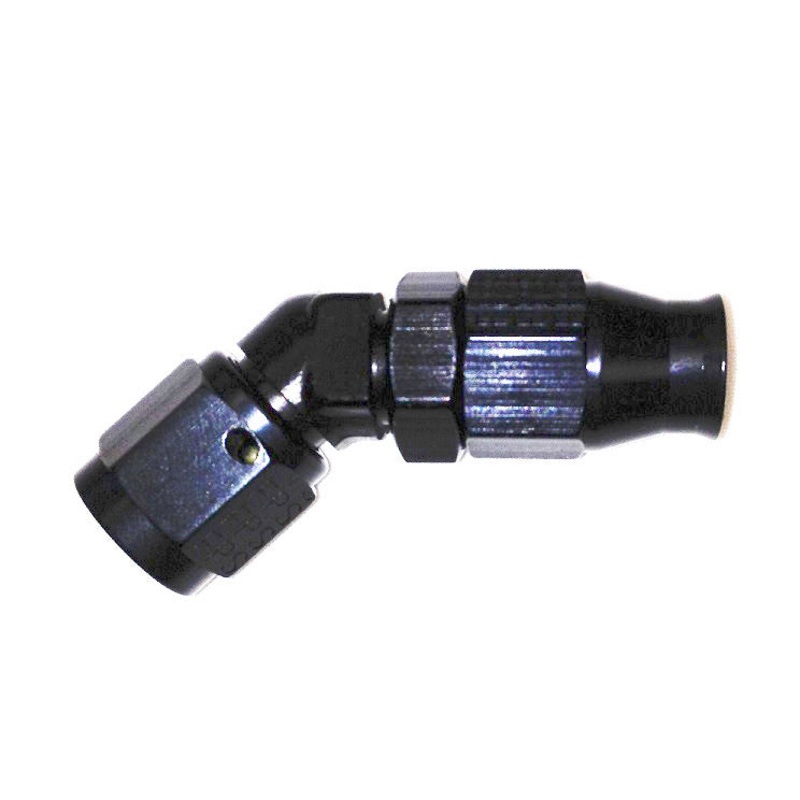 Fragola Hose Fitting #12 45-Degree PTFE Black 684512-BL