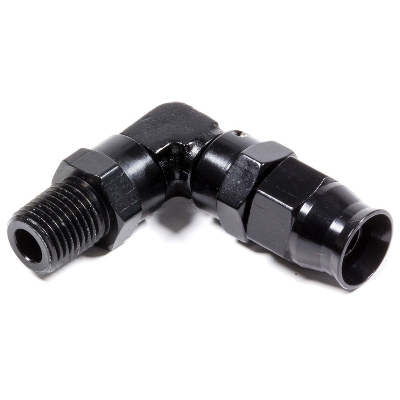 Fragola Hose Fitting #6 90-Degree to 1/4npt PTFE Black 689906-BL