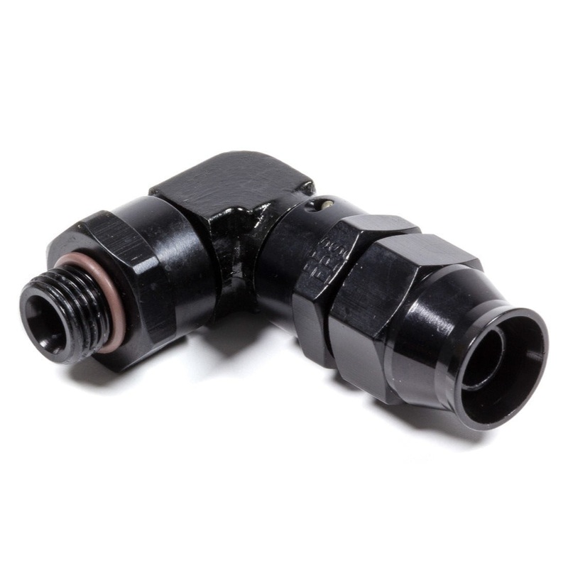 Fragola Hose Fitting #8 90-Degree to #6 ORB PTFE Black 689707-BL