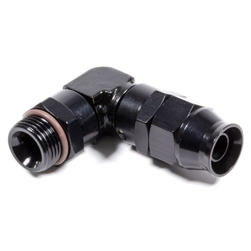 Fragola Hose Fitting #8 90-Degree to #8 ORB PTFE Black 689708-BL