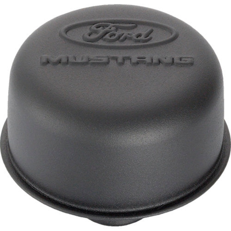 Ford Performance Black Steel Breather w/Mustang Logo