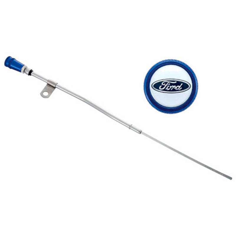 Ford Performance Engine Oil Dipstick Chrome w/Blue  Handle
