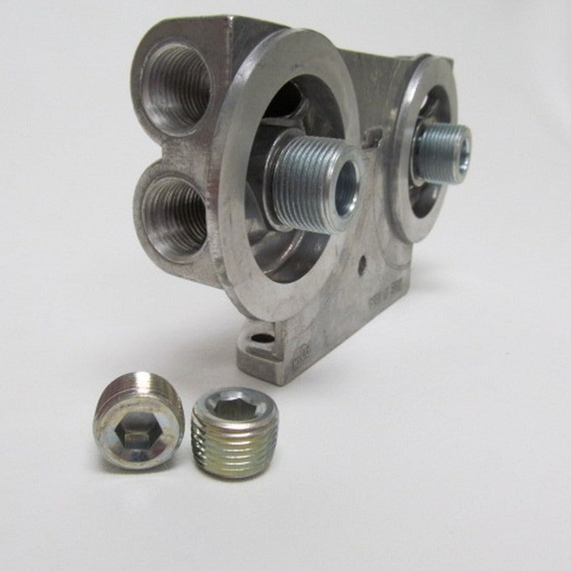 Perma-Cool Dual Oil Filter Mount 1-16 Thread 1/2 NPT