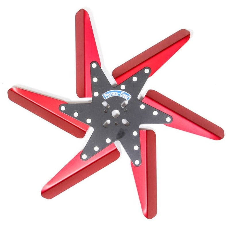 Perma-Cool Flex Fan Aluminum 18 Black Center/Red Blades
