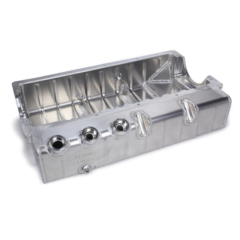 Champ Pans SBC Dry Sump Oil Pan w/Dart Block #12AN ORB PRO182R3A