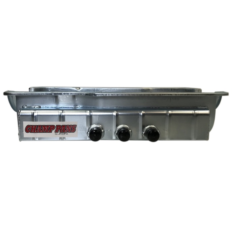 Champ Pans SBF 351W D/S Oil Pan w/KO & 3 #12an Fittings CP351WKO-3