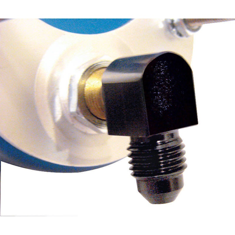 Oil Pressure Fitting #4 90 Degree Black