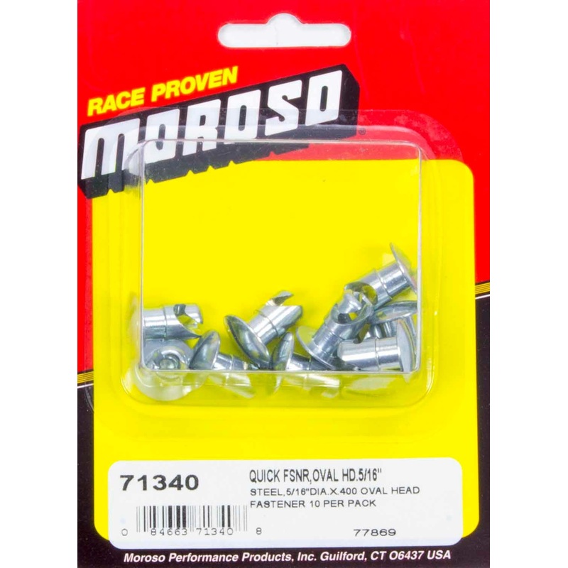 Moroso Steel Quick Fasteners- Oval Head-5/16 x .400i