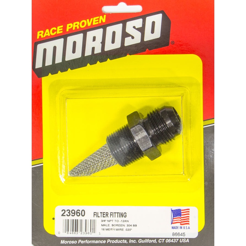 Moroso Filter Fitting 3/4 NPT -12AN Male