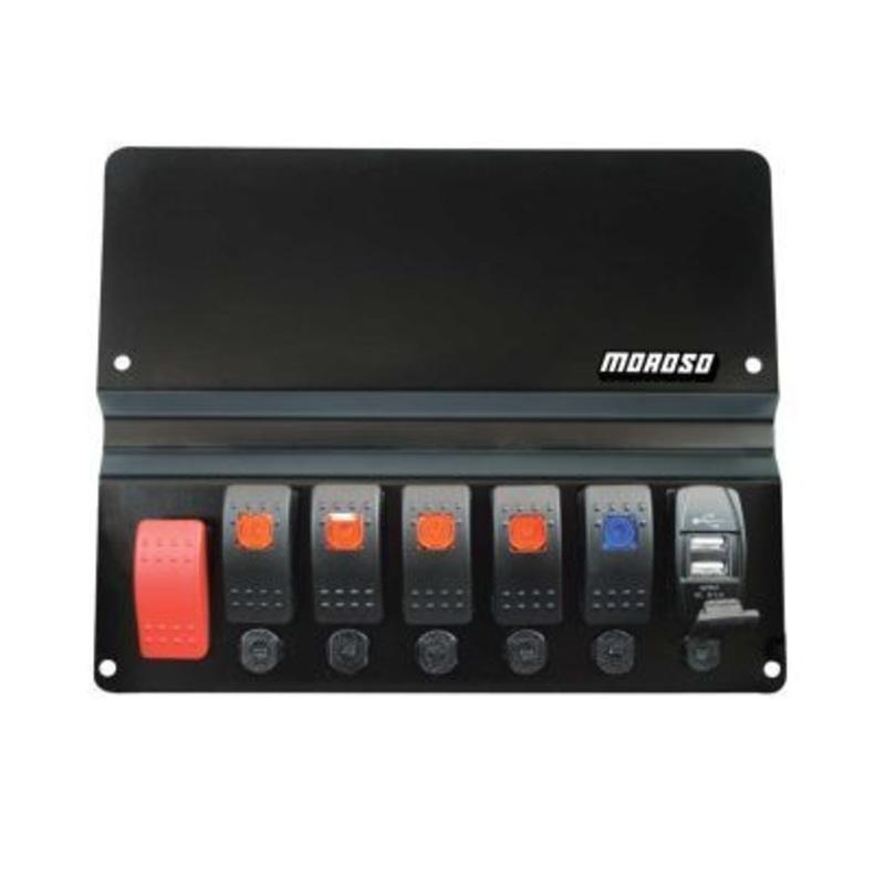Moroso Dash Blockoff Plate w/Switches BMW E46