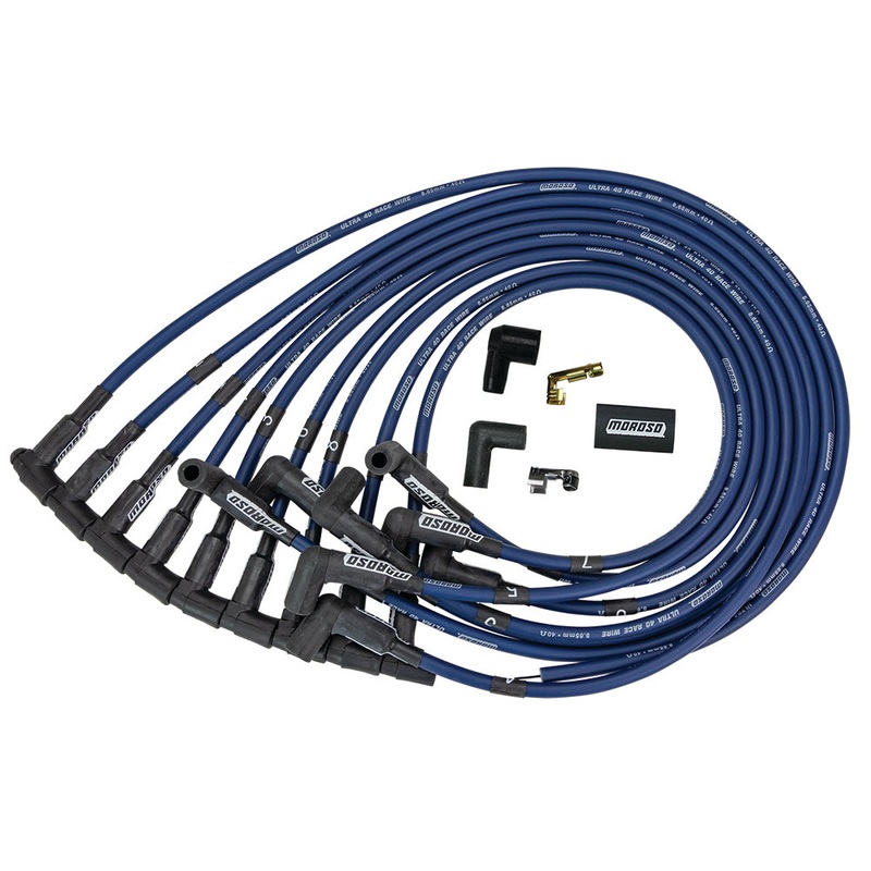 Moroso Ultra 40 Plug Wire Set BBC HEI Blue
