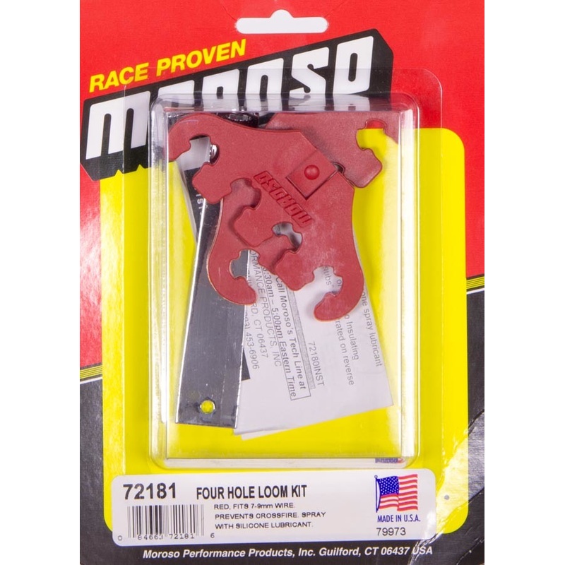 Moroso Four Hole Wire Looms Red