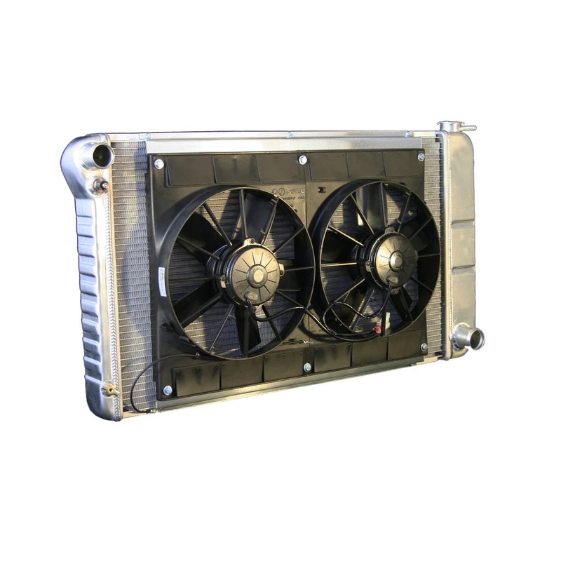 Dewitts Radiator w/Fans Manual Transmission Raw Chevelle 68-72