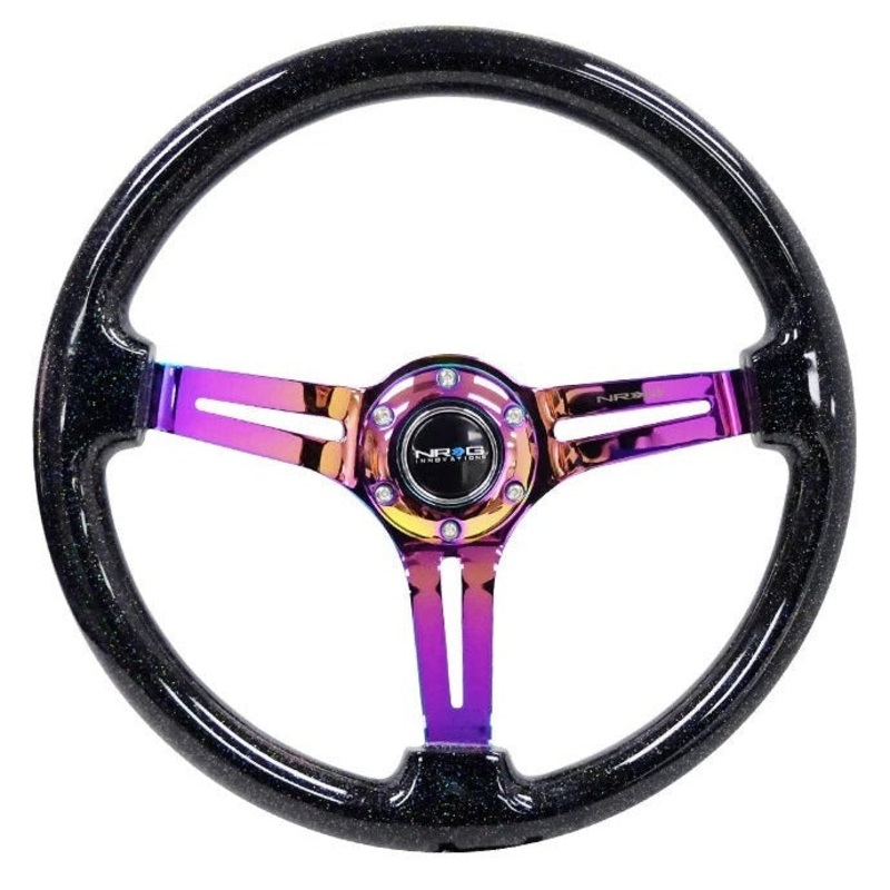 NRG Steering Wheel 350mm 3 Deep Dish w/Slits Wood Grain