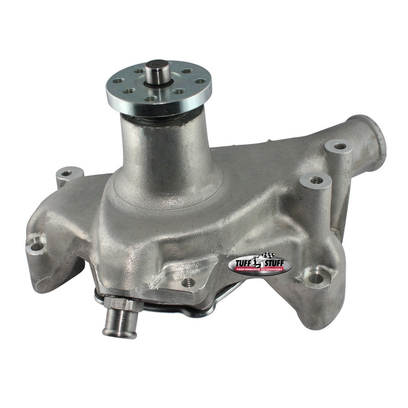 Tuff-Stuff Long Water Pump Platinum as Cast SBC