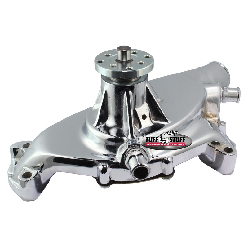 Tuff-Stuff Short Water Pump Aluminum Smooth Chrome BBC