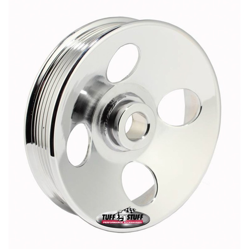 Tuff-Stuff Type II Power Steering Pulley 6 Groove Chrome