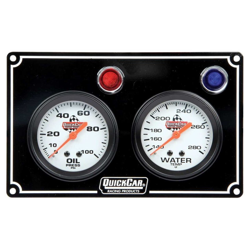 QuickCar 2 Gauge Panel OP/WT Black