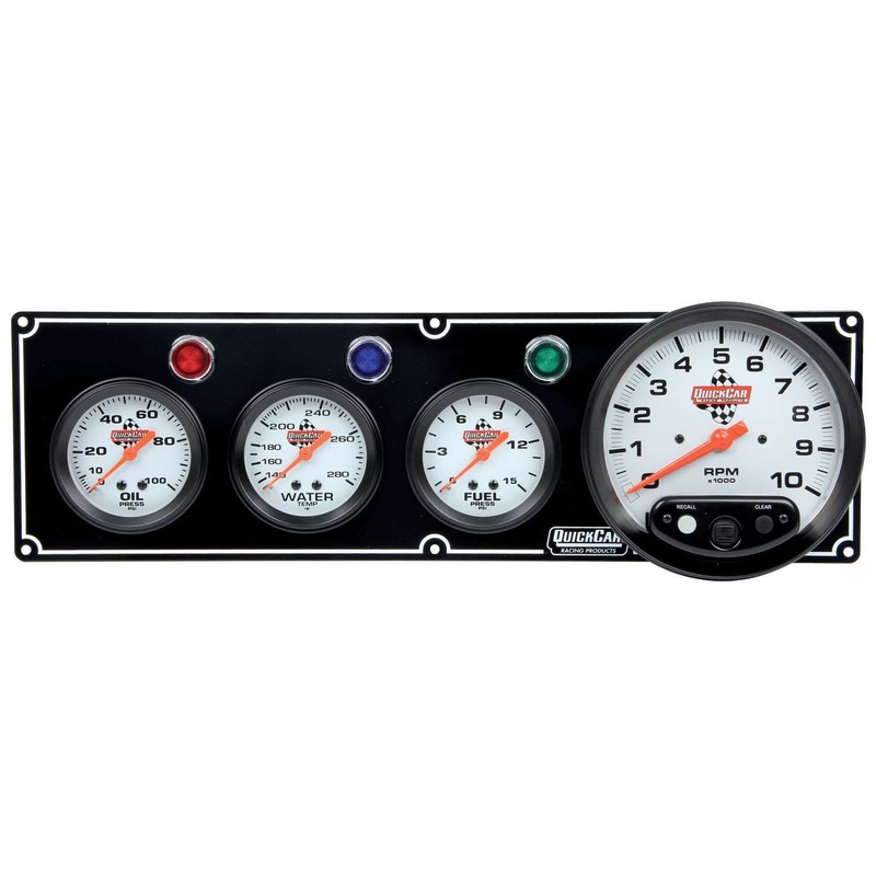 QuickCar 3-1 Gauge Panel OP/WT/FP w/5 Tach Black
