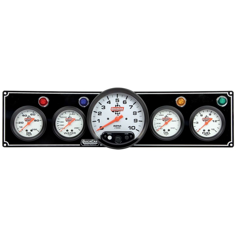 QuickCar 3-1 Gauge Panel OP/WT/OP /FP w/5 Tach Black