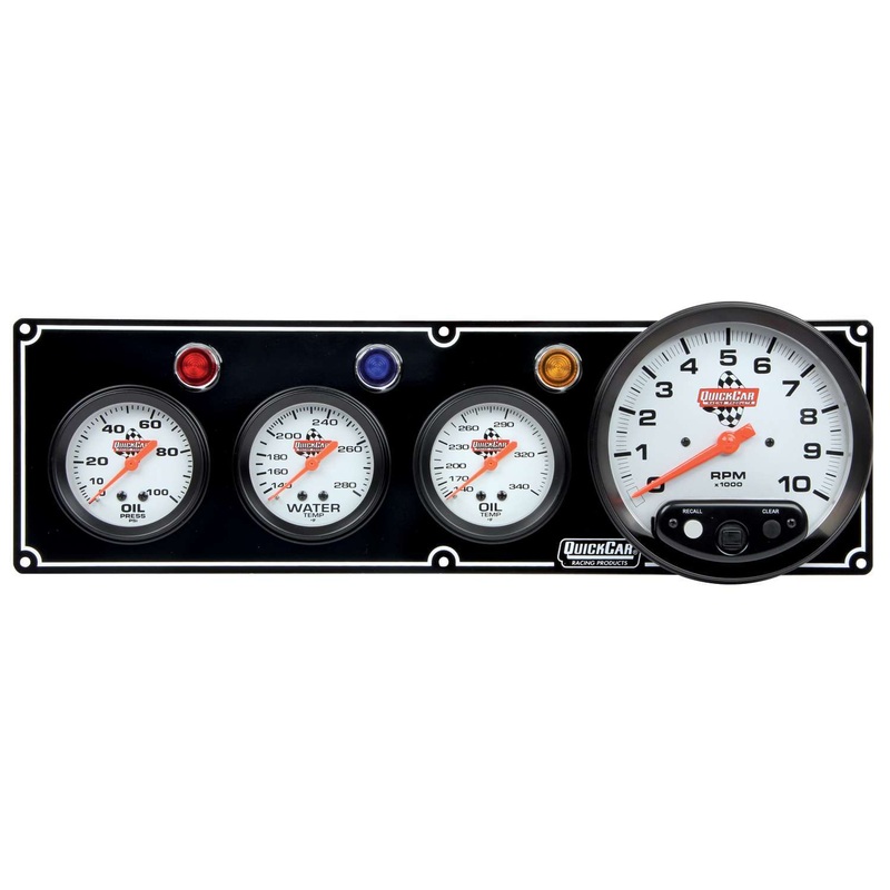 QuickCar 3-1 Gauge Panel OP/WT/OT w/5 Tach Black