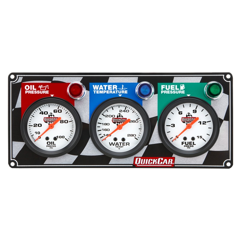 QuickCar 3 Gauge Panel OP/WT/FP