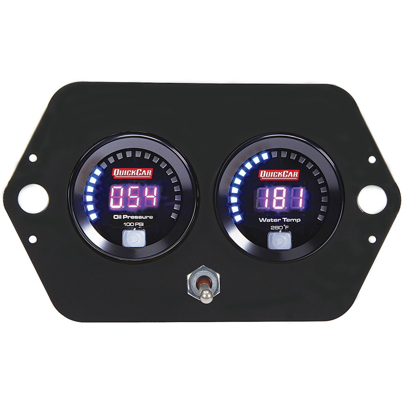 QuickCar Digital 2-Gauge Panel Open Wheel OP/WT w/Battery