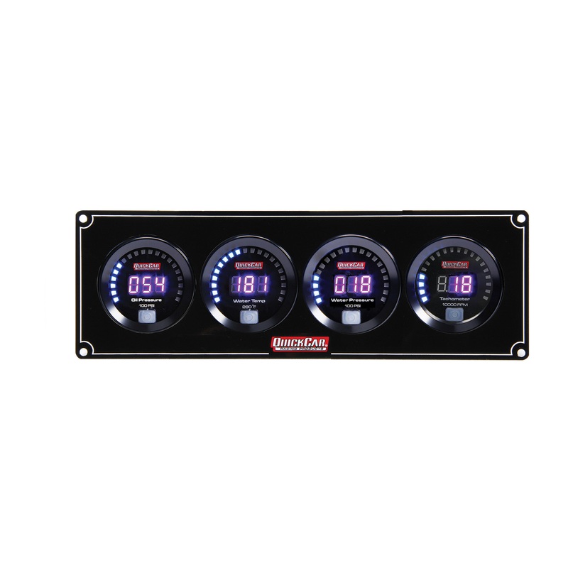QuickCar Digital 3-1 Gauge Panel OP/WT/WP w/Tach