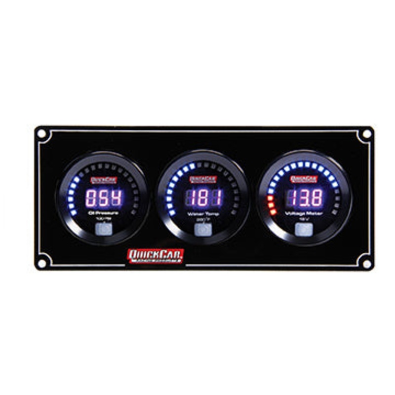 QuickCar Digital 3-Gauge Panel OP/WT Volts