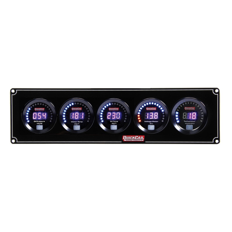 QuickCar Digital 4-1 Gauge Panel OP/WT/OT/Volt w/Tach