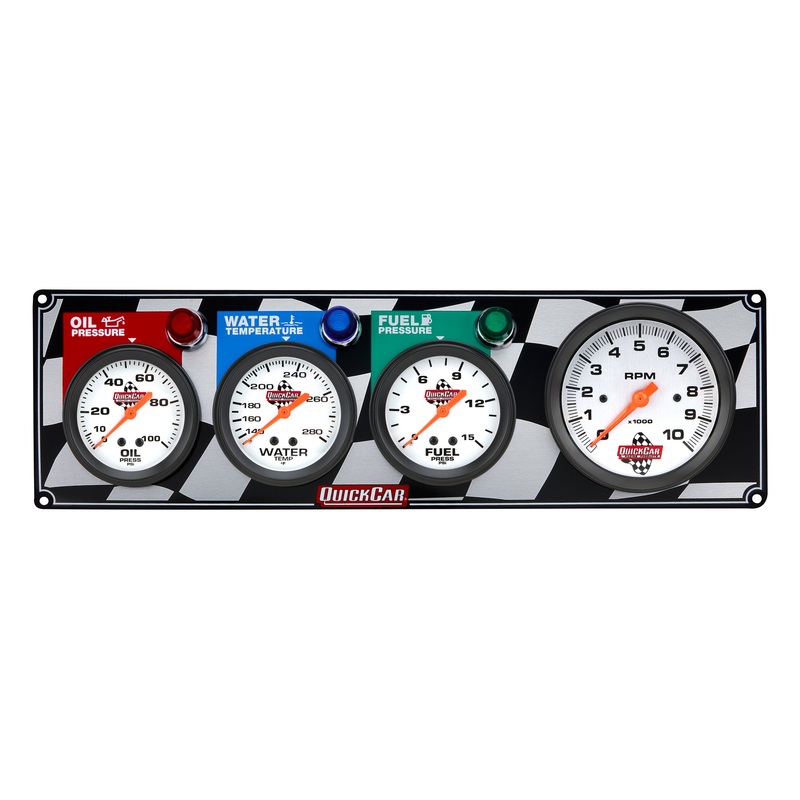 QuickCar Gauge Panel OP/WT/FP w/Tach